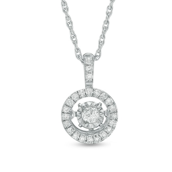 Previously Owned - 1/8 CT. T.w. Diamond Frame Pendant in Sterling Silver