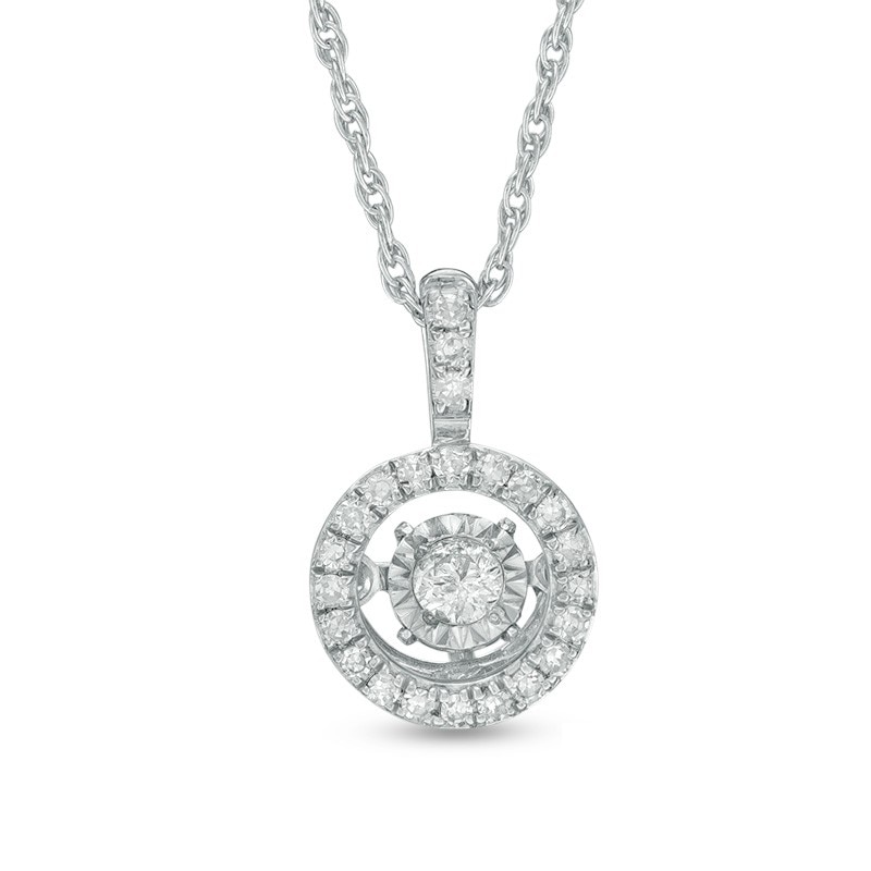 Main Image 1 of Previously Owned - 1/8 CT. T.W. Diamond Frame Pendant in Sterling Silver