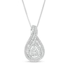 Thumbnail Image 1 of Previously Owned - 3/4 CT. T.W. Baguette and Round Diamond Teardrop Frame Pendant in 10K White Gold