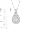 Thumbnail Image 2 of Previously Owned - 3/4 CT. T.W. Baguette and Round Diamond Teardrop Frame Pendant in 10K White Gold