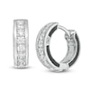 Thumbnail Image 1 of Previously Owned - Vera Wang Men 5/8 CT. T.W. Diamond Huggie Hoop Earrings in Sterling Silver and Black Rhodium