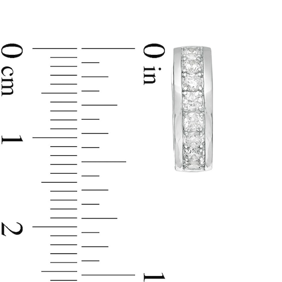 Previously Owned - Vera Wang Men 5/8 CT. T.w. Diamond Huggie Hoop Earrings in Sterling Silver and Black Rhodium