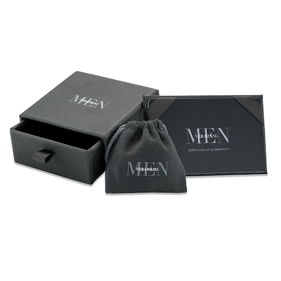 Previously Owned - Vera Wang Men 5/8 CT. T.w. Diamond Huggie Hoop Earrings in Sterling Silver and Black Rhodium