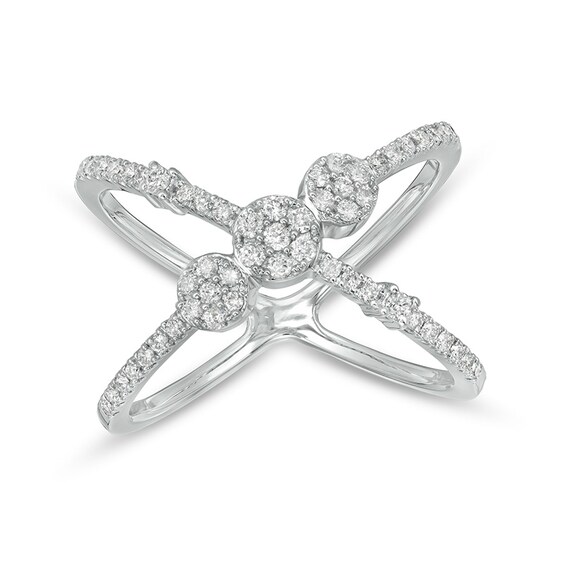 Previously Owned - 1/3 CT. T.w. Diamond Orbit Ring in 10K White Gold