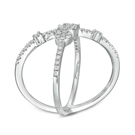 Previously Owned - 1/3 CT. T.w. Diamond Orbit Ring in 10K White Gold