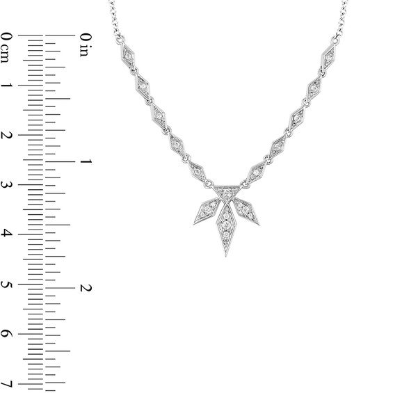 Previously Owned - Enchanted Disney Elsa 1/5 CT. T.w. Diamond Snowflake Necklace in 10K White Gold