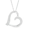 Thumbnail Image 1 of Previously Owned - 1/2 CT. T.W. Diamond Tilted Heart Pendant in Sterling Silver