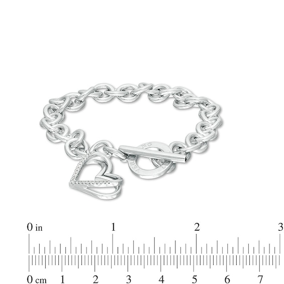 Previously Owned - The Kindred Heart from Vera Wang Love Collection 1/10 CT. T.w. Diamond Bracelet in Sterling Silver