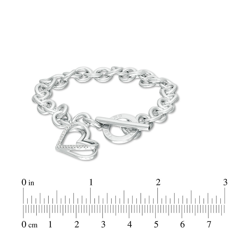 Main Image 4 of Previously Owned - The Kindred Heart from Vera Wang Love Collection 1/10 CT. T.W. Diamond Bracelet in Sterling Silver
