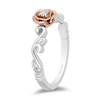 Thumbnail Image 2 of Previously Owned - Enchanted Disney Belle Diamond Accent Solitaire Rose Scrolled Promise Ring in 10K Two-Tone Gold