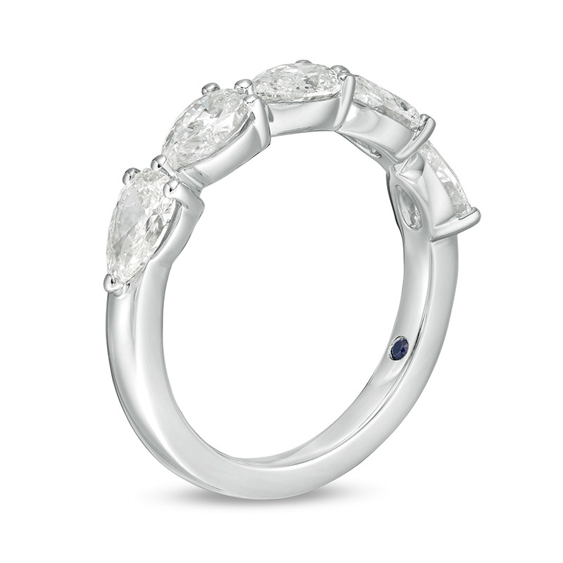 Main Image 3 of Previously Owned - Vera Wang Love Collection 1-1/2 CT. T.W. Pear-Shaped Diamond Band in 14K White Gold (I/SI2)