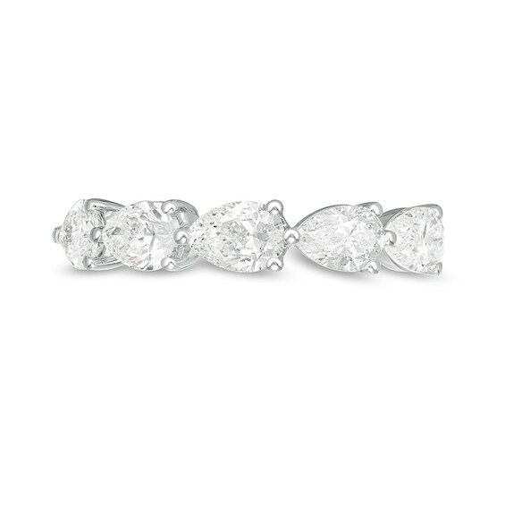 Previously Owned - Vera Wang Love Collection 1-1/2 CT. T.w. Pear-Shaped Diamond Band in 14K White Gold (I/Si2)