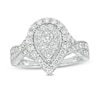 Thumbnail Image 1 of Previously Owned - 1 CT. T.W. Composite Pear Diamond Frame Twist Shank Engagement Ring in 10K White Gold