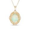 Thumbnail Image 0 of Previously Owned - Captivating Color Oval Opal, Spessartite and Diamond Accent Frame Drop Pendant in 14K Gold