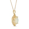 Thumbnail Image 2 of Previously Owned - Captivating Color Oval Opal, Spessartite and Diamond Accent Frame Drop Pendant in 14K Gold