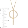 Thumbnail Image 3 of Previously Owned - Lab-Created White Sapphire Bar and Circle Necklace and Drop Earrings Set