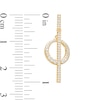Thumbnail Image 4 of Previously Owned - Lab-Created White Sapphire Bar and Circle Necklace and Drop Earrings Set