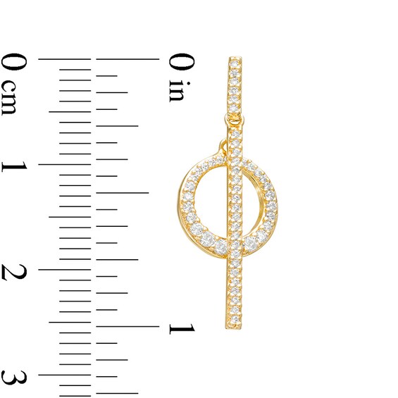 Previously Owned - Lab-Created White Sapphire Bar and Circle Necklace and Drop Earrings Set