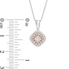 Thumbnail Image 3 of Previously Owned - 1/5 CT. T.W. Diamond Tilted Cushion Frame Pendant in Sterling Silver and 10K Rose Gold