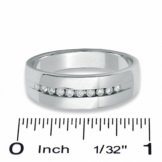 Previously Owned - 1/4 CT. T.w. Channel Set Diamond Wedding Band in 14K White Gold