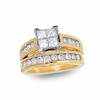 Thumbnail Image 1 of Previously Owned - 1-1/2 CT. T.W. Quad Princess-Cut Diamond Bridal Set in 14K Gold