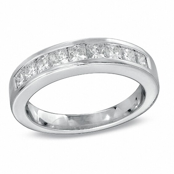 Previously Owned - 3 CT. T.w. Quad Square-Cut Diamond Bridal Set in 14K White Gold