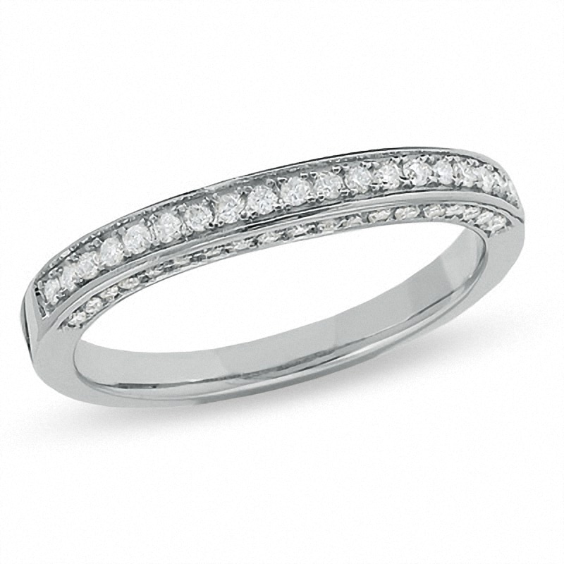 Main Image 1 of Previously Owned - 1/4 CT. T.W. Diamond Pavé Band in 14K White Gold