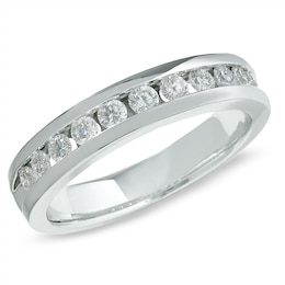 Previously Owned - Celebration Lux® 1/2 CT. T.W. Diamond Wedding Band in 18K White Gold (I/SI2)