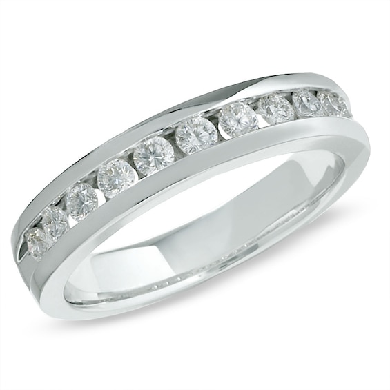 Previously Owned - Celebration LuxÂ® 1/2 CT. T.w. Diamond Wedding Band in 18K White Gold (I/Si2)