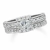 Thumbnail Image 1 of Previously Owned - 1-1/4 CT. T.W. Square-Cut Diamond Bridal Set in 14K White Gold