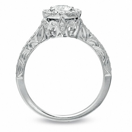 Previously Owned - Celebration LuxÂ® 1 CT. T.w. Diamond Framed Bridal Set in 18K White Gold (I/Si2)