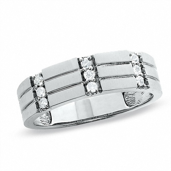 Previously Owned - 1/5 CT. T.w. Diamond Wedding Band in 10K White Gold