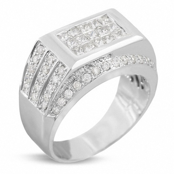 Previously Owned - 1-7/8 CT. T.w. Rectangle Diamond Ring in 14K White Gold