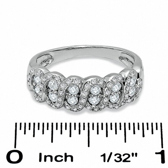 Previously Owned - 1/2 CT. T.w. Diamond Swirl Band in 10K White Gold