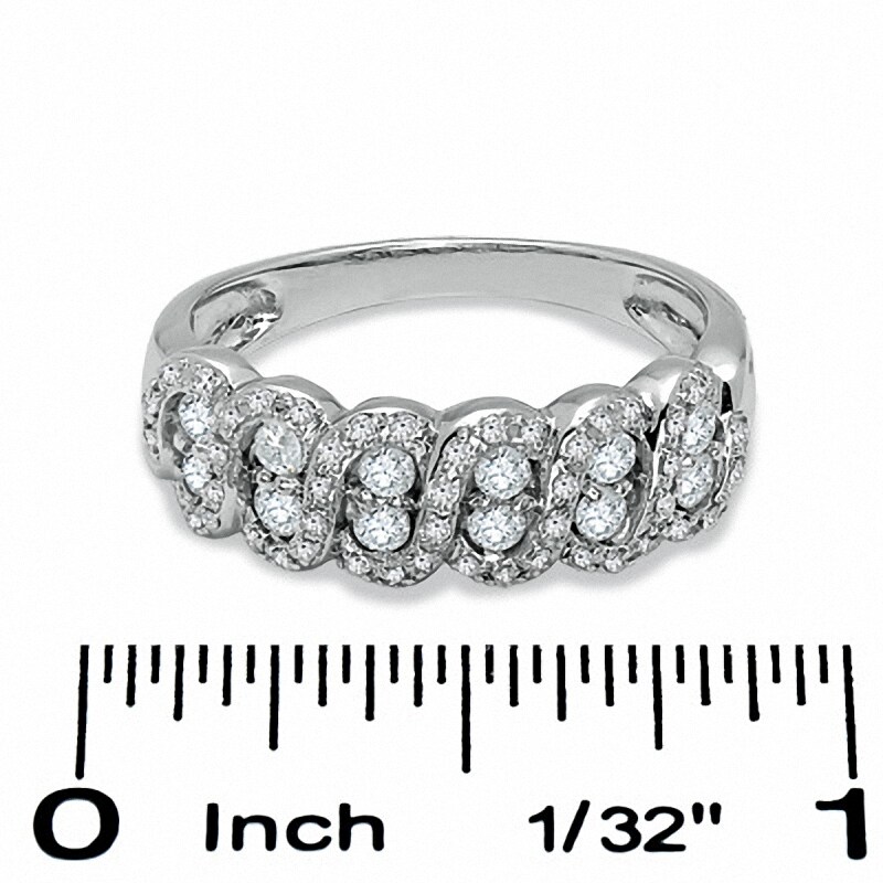 Main Image 2 of Previously Owned - 1/2 CT. T.W. Diamond Swirl Band in 10K White Gold