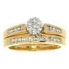 Thumbnail Image 1 of Previously Owned 1/2 CT. T.W. Diamond Flower Soldered Bridal Set in 10K Gold