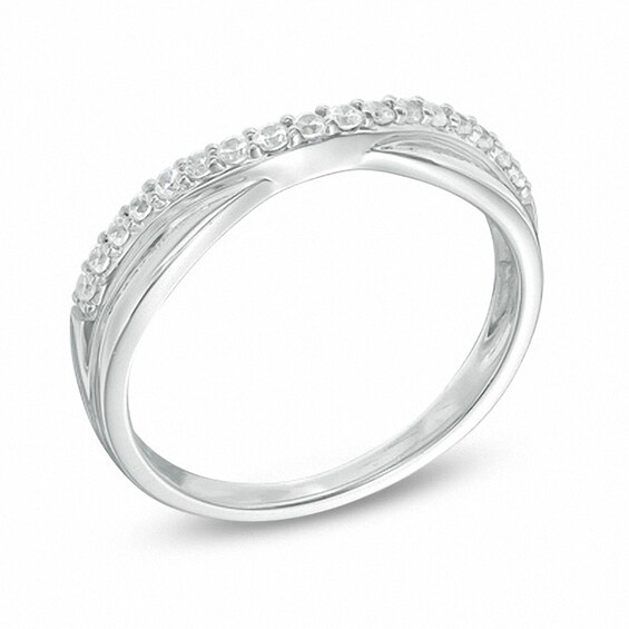 Previously Owned - 1/4 CT. T.w. Diamond Twist Contour Band in 14K White Gold