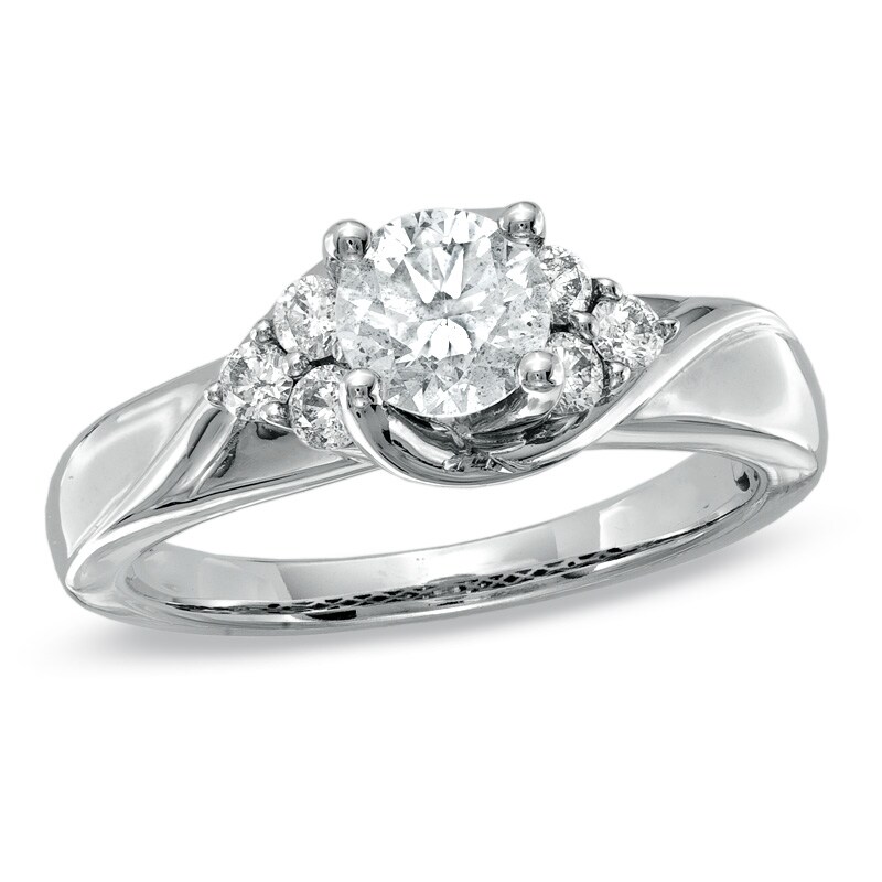 Main Image 1 of Previously Owned - 1 CT. T.W. Diamond Engagement Ring in 14K White Gold