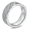 Thumbnail Image 2 of Previously Owned - 8.0mm 1/10 CT. T.W. Diamond Three Stone Slant Tungsten Wedding Band
