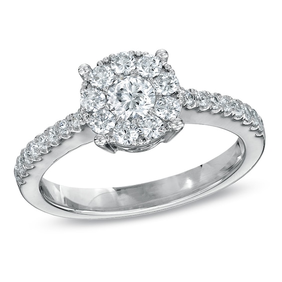 Previously Owned - 5/8 CT. T.w. Diamond Composite Engagement Ring in 10K White Gold