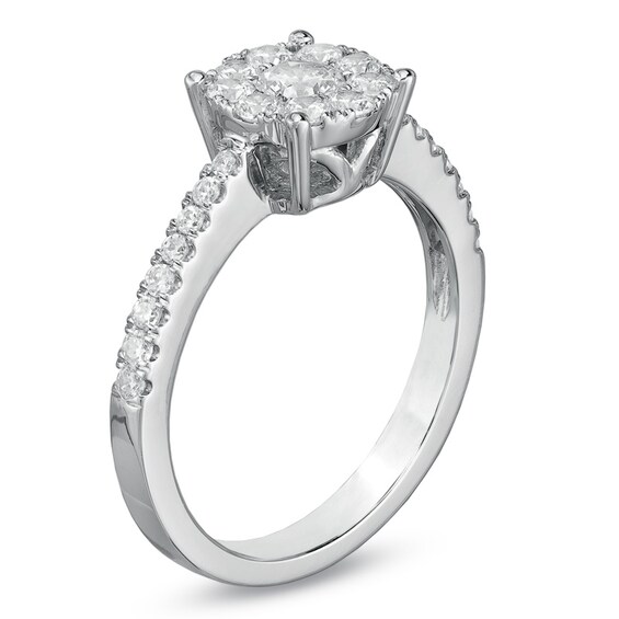 Previously Owned - 5/8 CT. T.w. Diamond Composite Engagement Ring in 10K White Gold