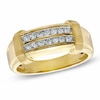 Thumbnail Image 1 of Previously Owned - 1/5 CT. T.W. Diamond Double Row Wedding Band in 10K Gold