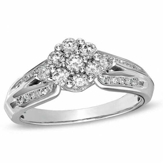 Previously Owned 3/4 CT. T.w. Composite Diamond Engagement Ring in 10K White Gold
