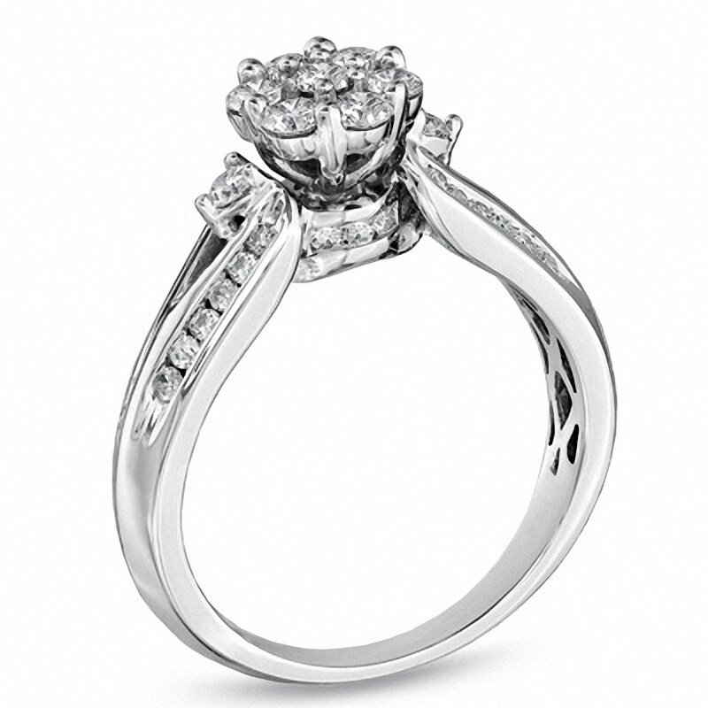 Main Image 2 of Previously Owned 3/4 CT. T.W. Composite Diamond Engagement Ring in 10K White Gold