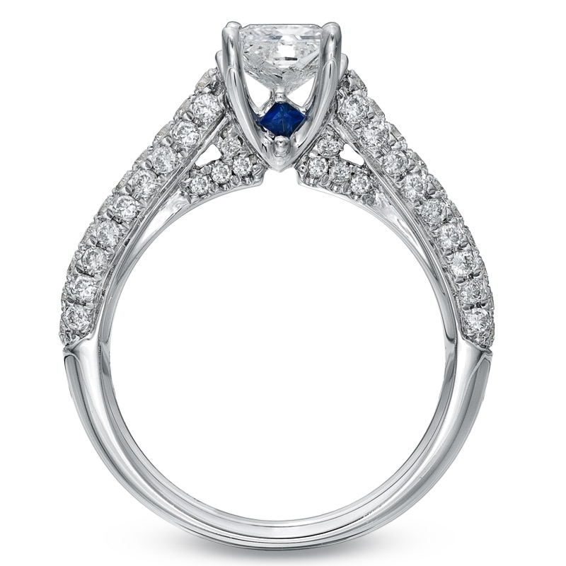Main Image 2 of Previously Owned - Vera Wang Love Collection 1-1/2 CT. T.W. Princess-Cut Diamond Engagement Ring in 14K White Gold