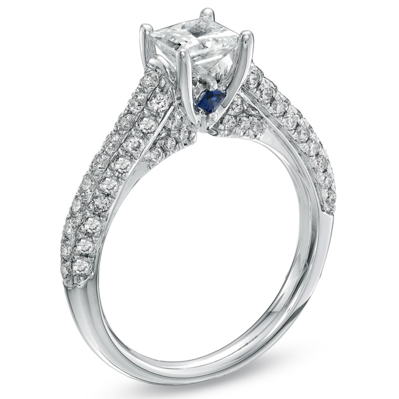 Main Image 3 of Previously Owned - Vera Wang Love Collection 1-1/2 CT. T.W. Princess-Cut Diamond Engagement Ring in 14K White Gold
