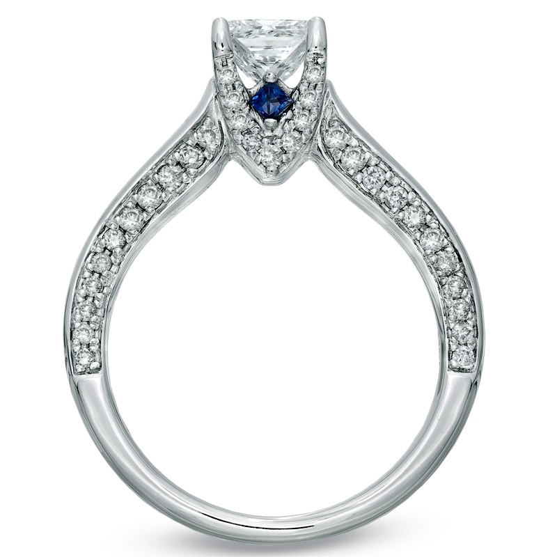 Main Image 2 of Previously Owned - Vera Wang Love Collection 1-1/8 CT. T.W. Princess-Cut Diamond Engagement Ring in 14K White Gold