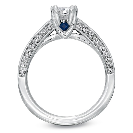 Previously Owned - Vera Wang Love Collection 7/8 CT. T.w. Princess-Cut Diamond Engagement Ring in 14K White Gold