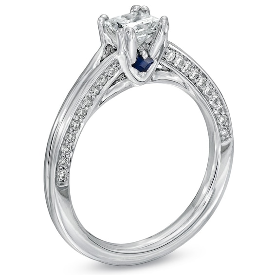 Previously Owned - Vera Wang Love Collection 7/8 CT. T.w. Princess-Cut Diamond Engagement Ring in 14K White Gold