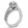 Thumbnail Image 3 of Previously Owned - Vera Wang Love Collection 1-1/2 CT. T.W. Cushion-Cut Diamond Frame Bridal Set in 14K White Gold
